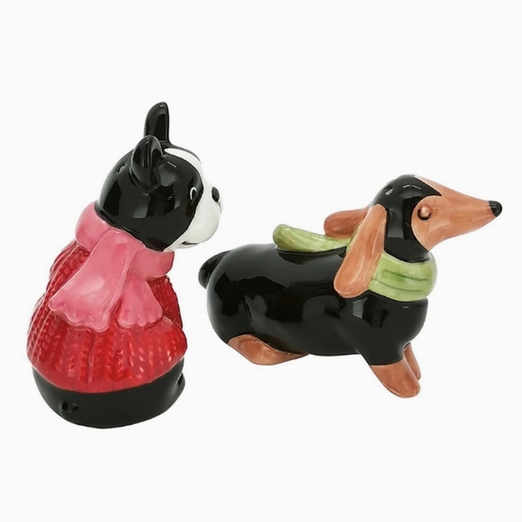 👀50% OFF🐕🧂NWT‼️ Holiday Cheer Dog Salt & Pepper Shakers Set - Picture 4 of 8